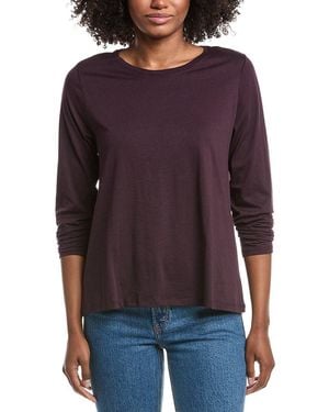 Eileen Fisher Round Neck T-Shirt - Purple