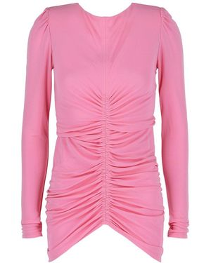 Givenchy Ruched Long-Sleeve Top - Pink