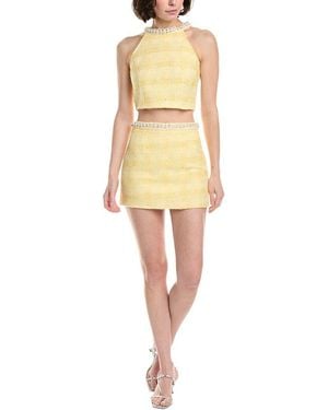 7021 2Pc Top & Mini Skirt Set - Yellow