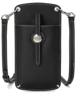 Tiffany & Fred Paris Grained Leather Phone Bag - Black