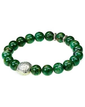jean claude Dell Arte Silver Gemstone Stretch Bracelet - Green