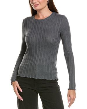 Splendid Pointelle Top - Gray