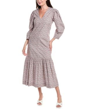Ganni Printed Maxi Dress - Pink