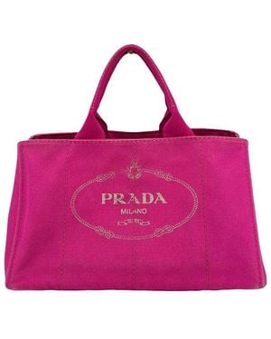 Prada Cloth Tote Bag Canapa (Authentic Pre-Loved) - Purple