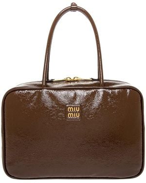 Miu Miu Naplak Leather Satchel - Brown