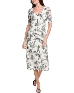 Johnny Was Maya Mesh Midi Dress - White