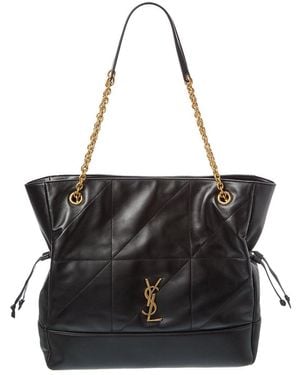 Saint Laurent Jamie Leather Shopping Tote - Black