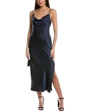 Kenneth Cole Satin Cowl Midi Dress - Black