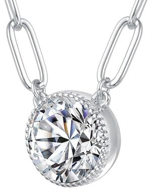 Rachel Glauber Diamond Cz Chain Necklace - White