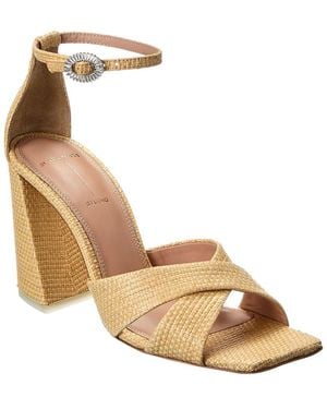 Black Suede Studio Chelsea Raffia Sandal - Metallic