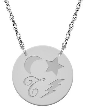 Jane Basch "dream Token" Silver Initial Pendant (a-z) - Gray