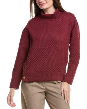 Nanette Lepore Chevron Mock Neck Jumper - Red