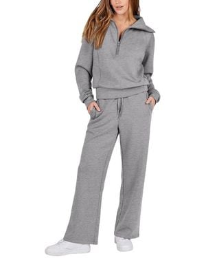 BELLA DESERT 2Pc Sweatshirt & Pant Set - Grey