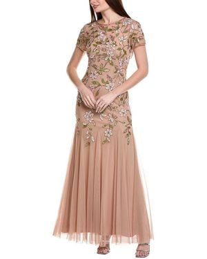 Adrianna Papell Beaded Gown - Natural