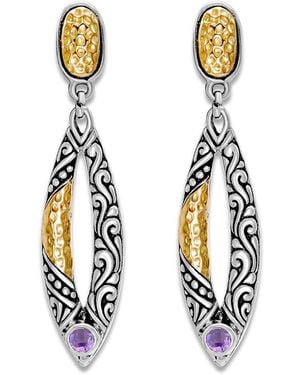 Samuel B. 0.20 Ct. Tw. Amethyst Drop Earrings - Metallic