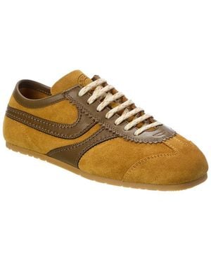 Dries Van Noten Panelled Suede & Leather Trainer - Brown