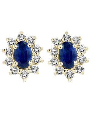 LEVARON 14K 0.70 Ct. Tw. Diamond & Sapphire Earrings - Blue