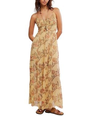 Free People Cecelia Printed Dress - Metallic