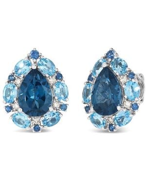 Le Vian 14K 6.31 Ct. Tw. Diamond & London Topaz Stud Earrings - Blue