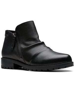 Clarks Nissini Top Wp Leather Bootie - Black