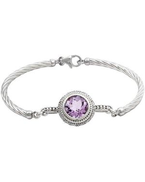 Gemstones 3.58 Ct. Tw. Diamond & Amethyst Bangle - White