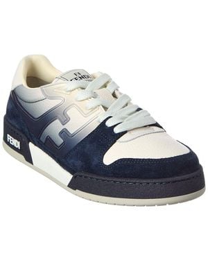 Fendi Match Suede & Leather Trainer - Blue