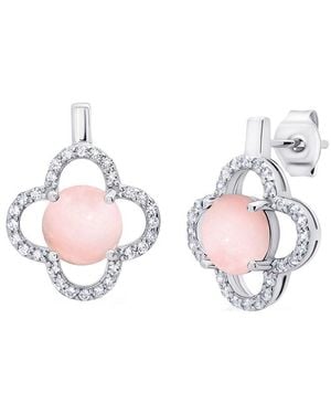 MaxColor 2.50 Ct. Tw. Rose Chalcedony Drop Earrings - Pink