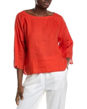 Eileen Fisher Linen Box Top - Red