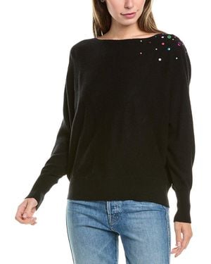 Brodie Cashmere Wool & Cashmere-Blend Hot Fix Off Shoulder Jumper - Black