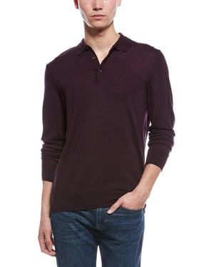 Bruno Magli Wool Polo Jumper - Purple