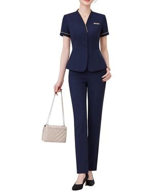 Adelin May 2Pc Blouse & Pant Set - Blue