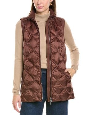 Lafayette 148 New York Reversible Quilted Down Vest - Brown