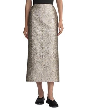 Lafayette 148 New York Maxi Pencil Skirt - Brown
