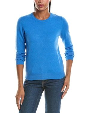 N.Peal Cashmere Evie Classic Round Neck 100% Cashmere Jumper - Blue
