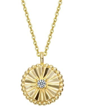 Genevive Jewelry 14k Over Silver Cz Pendant Necklace - Metallic