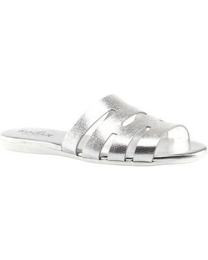 Hogan Metallic Leather Sandal