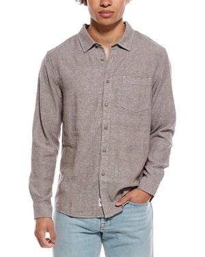 Vintage Summer Long Sleeve Linen-Blend Shirt - Grey