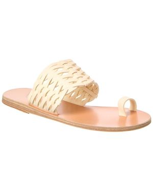 Ancient Greek Sandals Thalia Woven Leather Sandal - White