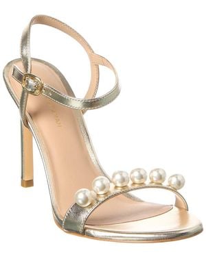 Stuart Weitzman Juliette 75 Leather Sandal - Metallic