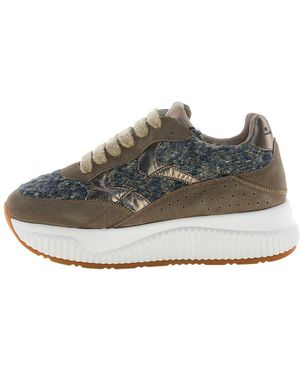 Voile Blanche Lana Fresh Leather Trainer - Grey