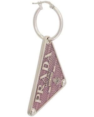 Prada Logo Earring - Metallic