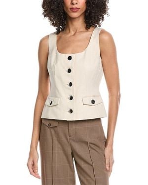 Toccin Georgia Scoop Neck Buttonfront Top - White