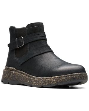 Clarks Noralyn Strap Suede Bootie - Black