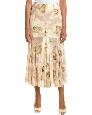 Kenneth Cole Pull-On Godet Fit & Flare Midi Skirt - Natural