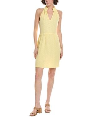 Michael Stars Alessa Split Neck Dress - Yellow