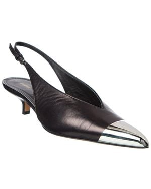 Sportmax Liuti Leather Slingback Pump - Black