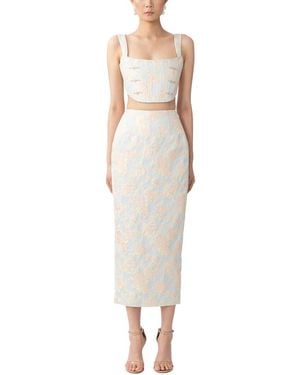 SAU LEE 2Pc Jovita Jacquard Skirt Set - White