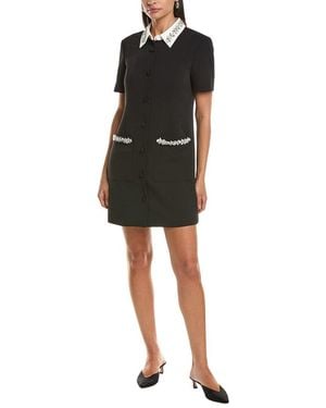MILLY Sheelah Crepe Mini Dress - Black