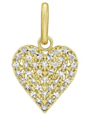 Italian Gold 14K Heart Charm - Metallic