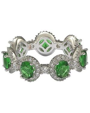 Suzy Levian Silver Cz Eternity Ring - Green
